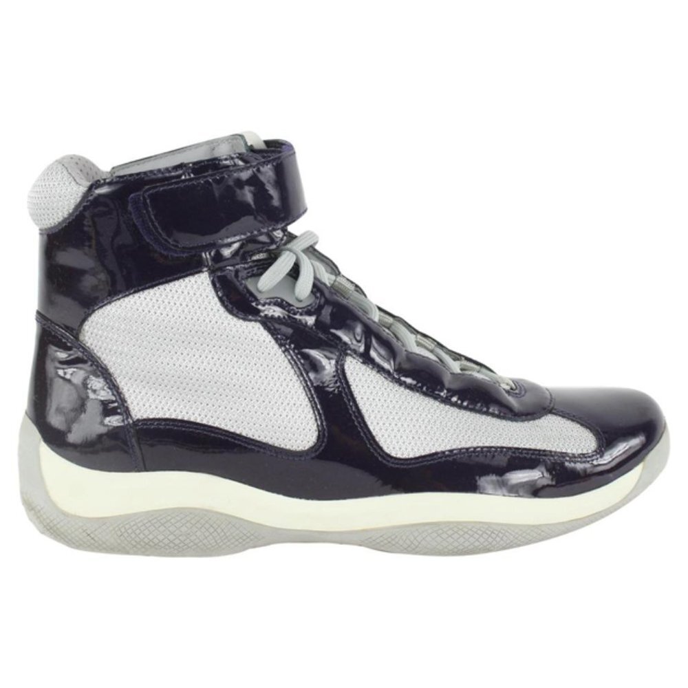 Prada Men's 10 US Cup Patent Leather Vernice Bike Sneaker 4T0341